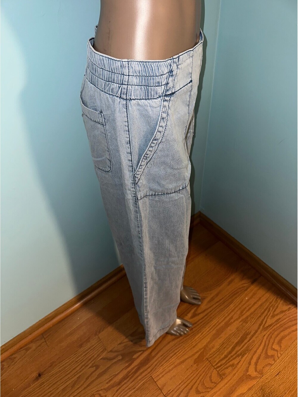 Rewash Light Blue Women's Casual Comfy Y2K Summer Pants M - Picture 6 of 7